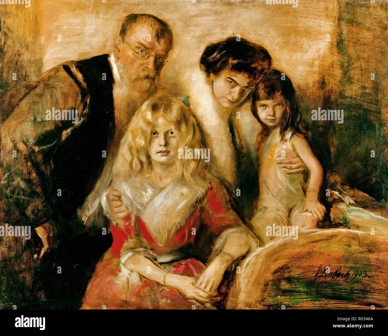 Franz von Lenbach, Lenbach Famille, 1903 huile sur toile, Musée Lenbachhaus, Munich, Allemagne. Banque D'Images