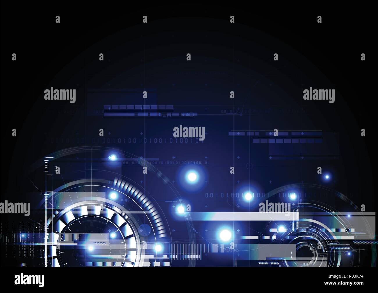 Résumé de l'interface technologique numérique effet lumière conception d'arrière-plan Illustration de Vecteur