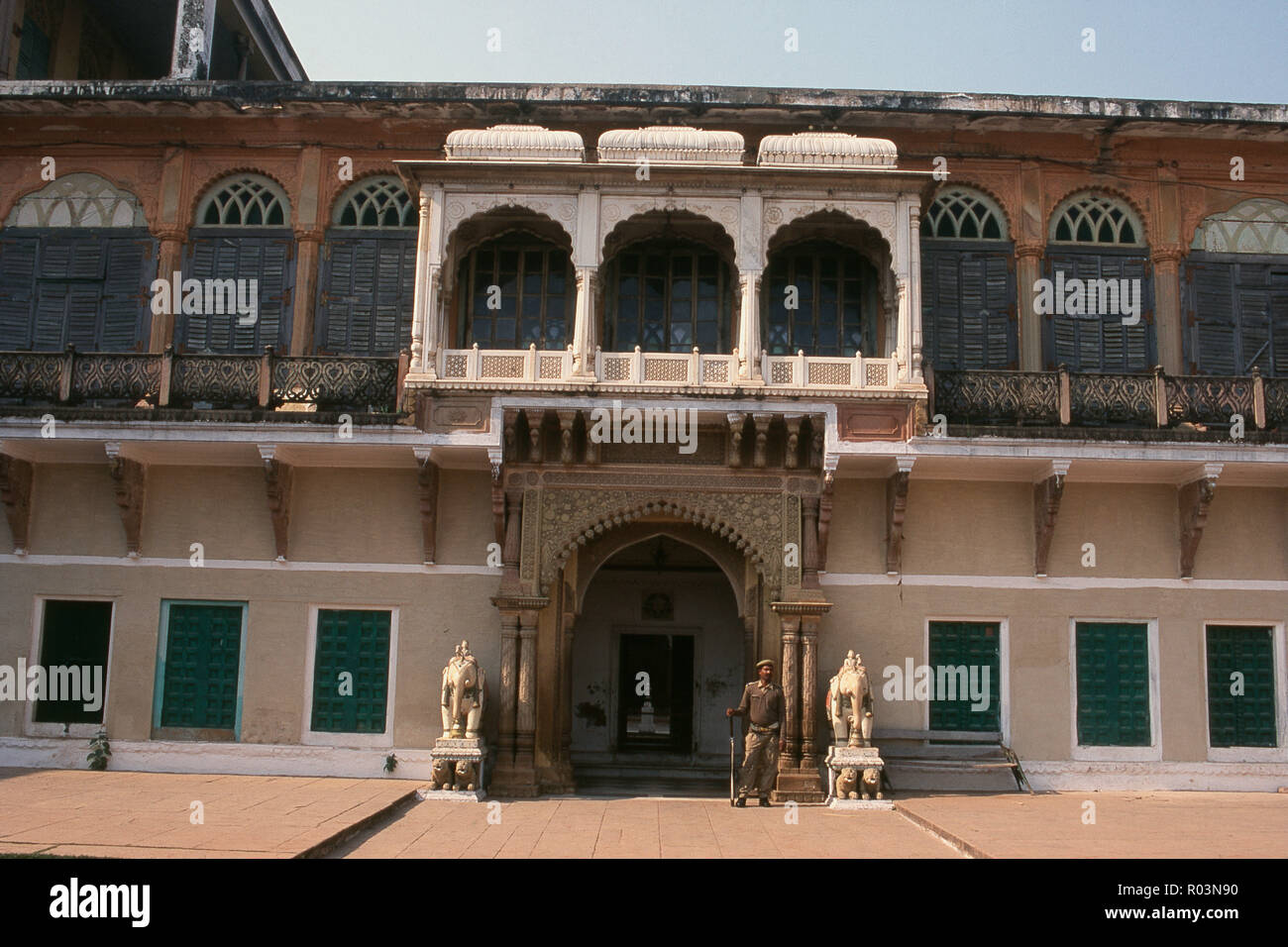 Entrée du palais, Fort Ramnagar, Varanasi, Uttar Pradesh, Inde, Asie Banque D'Images