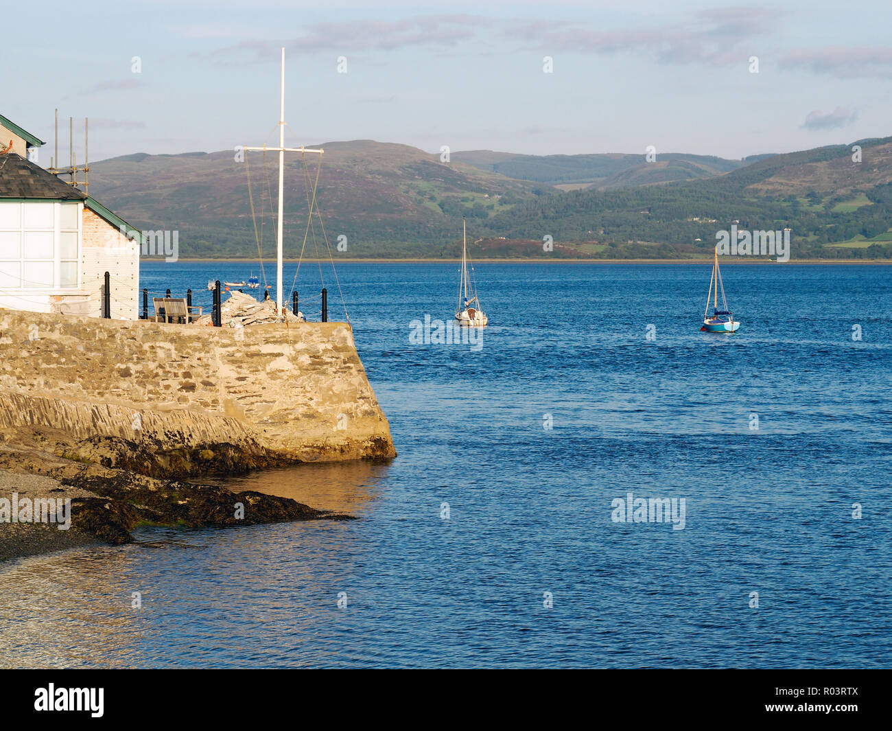 La fin de l'été sur la scène du soir (NL) à l'estuaire Dyfi Aberdovey (Aberdyfi) au Pays de Galles. Banque D'Images