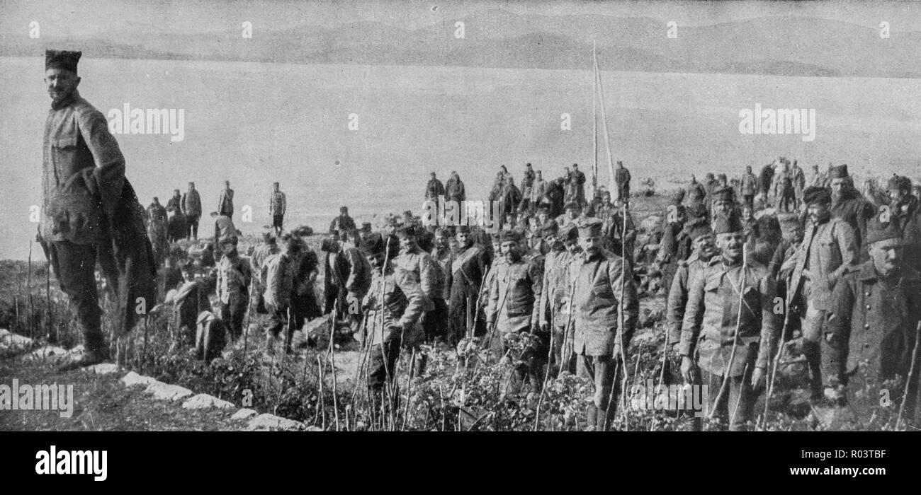 Camp de l'armée serbe de Corfou, Grèce, 1916 Banque D'Images