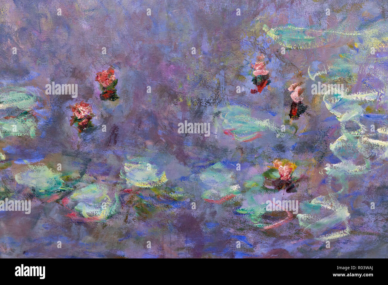 Détail, l'eau étang avec Iris, Claude Monet, 1914-1922, Kunsthaus Zurich, Zurich, Switzerland, Europe Banque D'Images