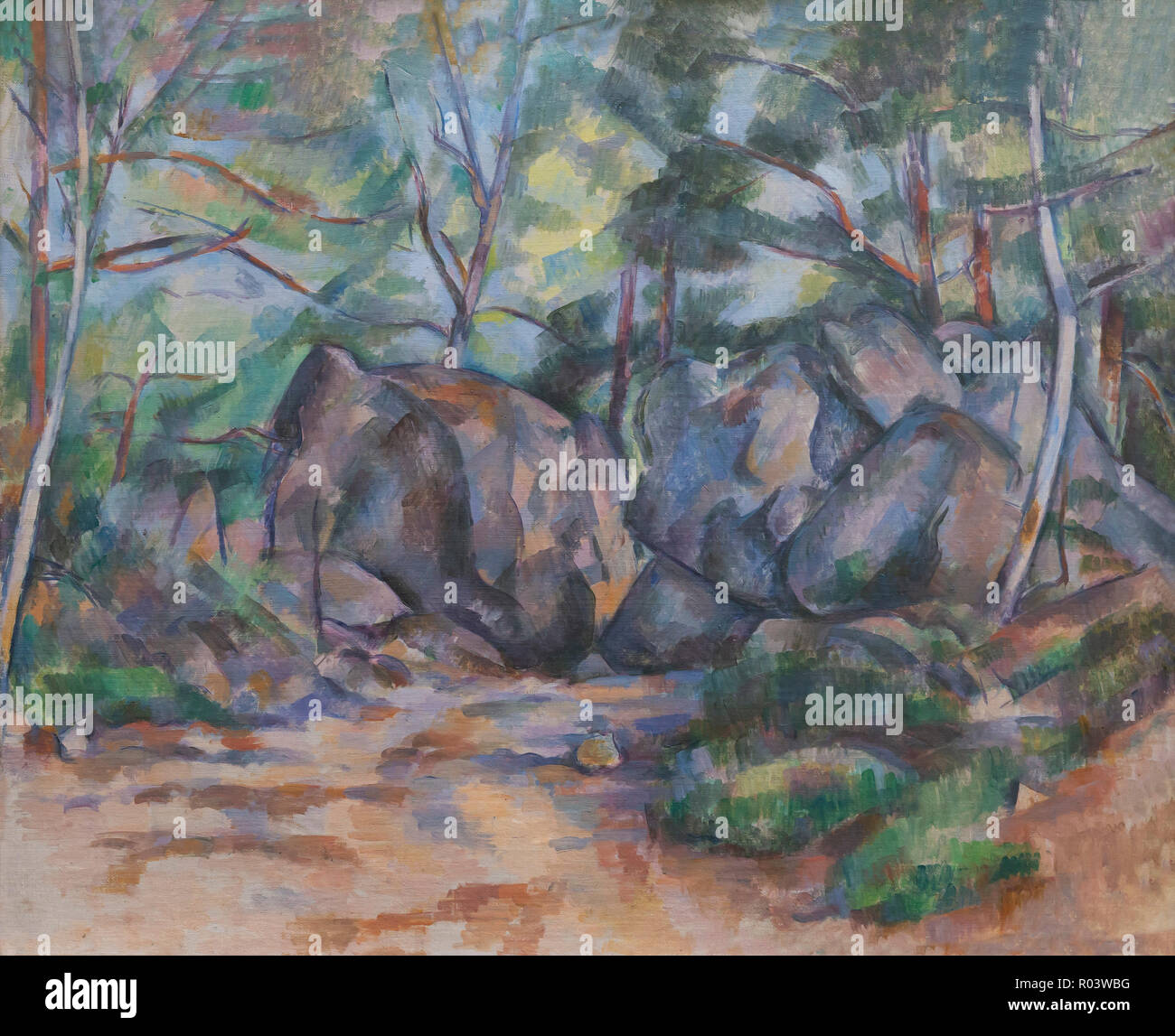 Forêt avec des rochers, Paul Cezanne, 1893, Kunsthaus Zurich, Zurich, Switzerland, Europe Banque D'Images