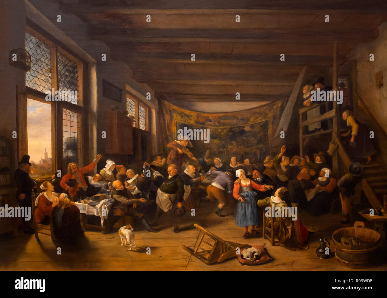 Fête de mariage dans une taverne de l'agriculteur, Jan Steen, 1665, Kunsthaus Zurich, Zurich, Switzerland, Europe Banque D'Images