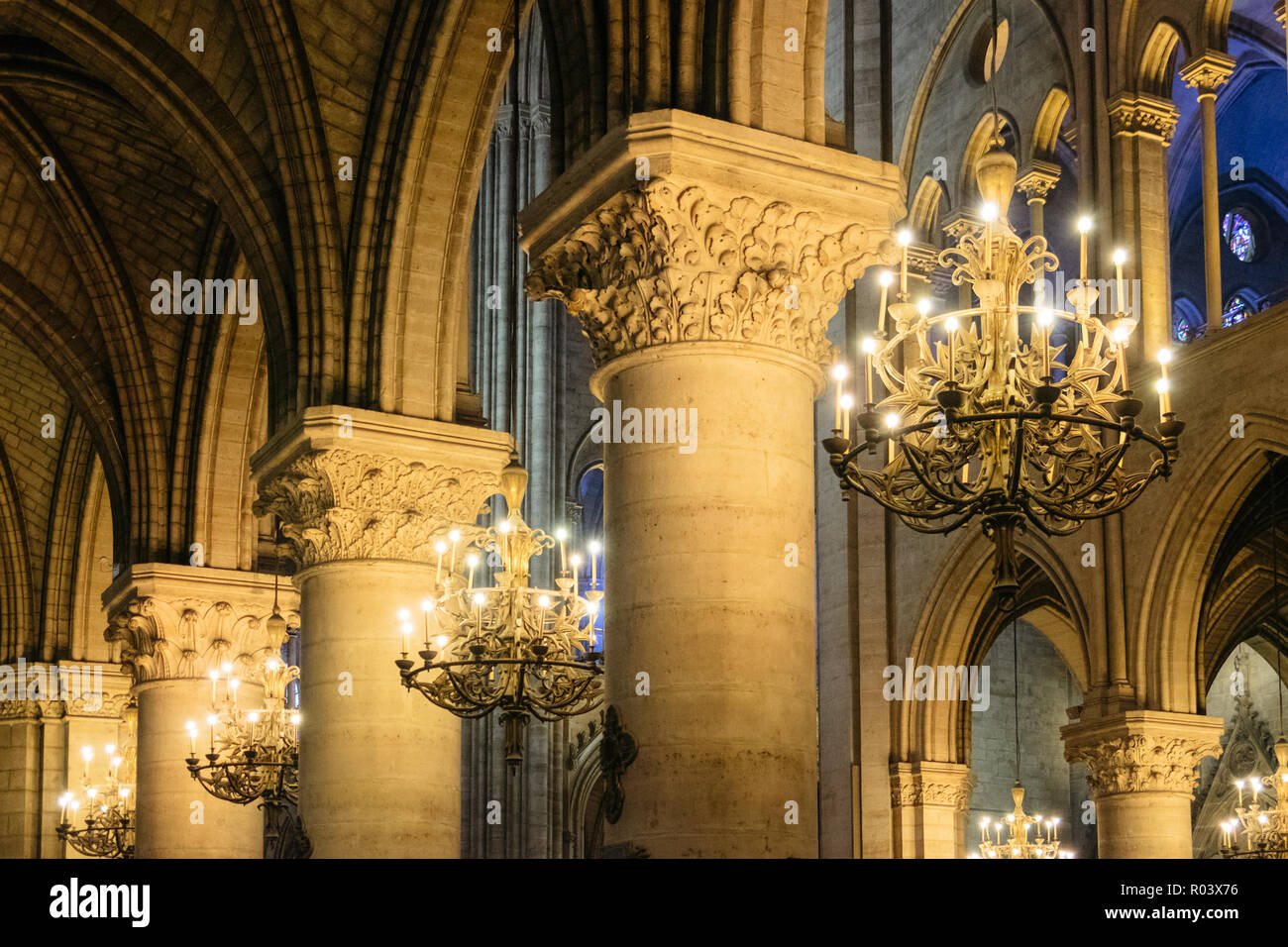 Paris, France. Le 10 février 2018. Détail de la Cathédrale Notre Dame Banque D'Images