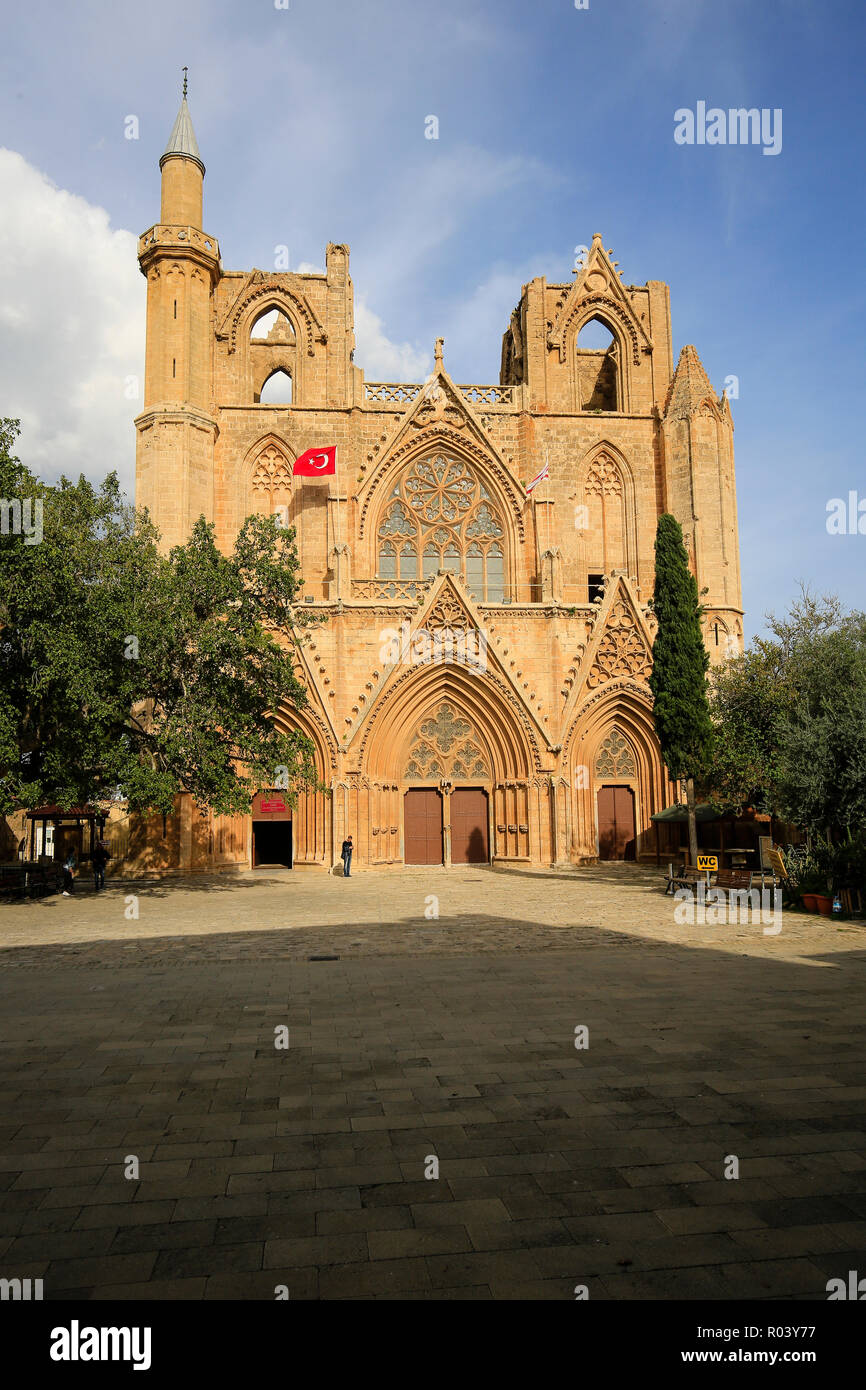 Famagusta, République turque de Chypre du Nord, Chypre - Lala Mustafa Pacha Mosquée Banque D'Images