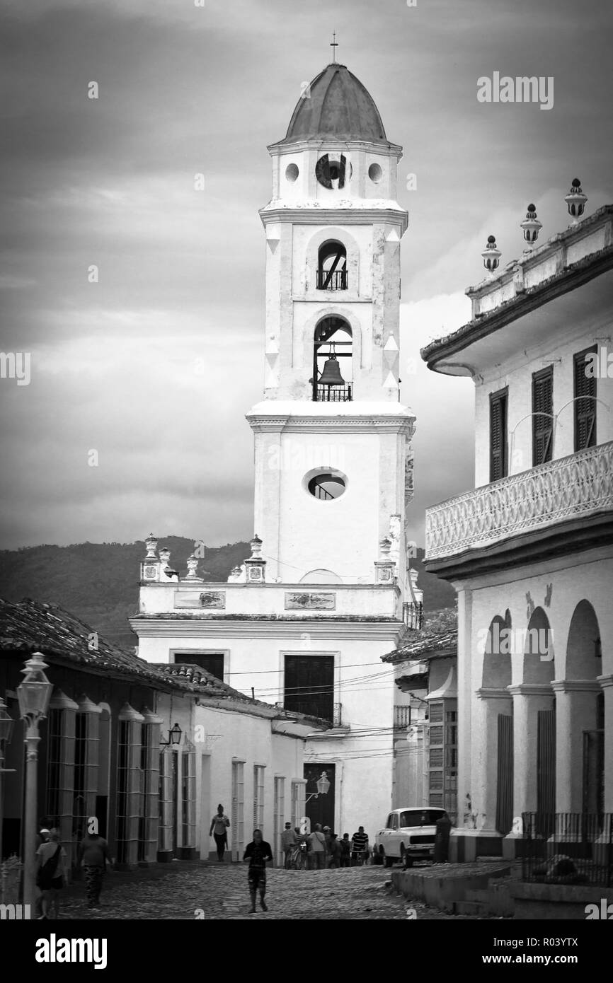 Trinidad est une ville du centre de Cuba, connu pour sa vieille ville coloniale et des rues pavées. Banque D'Images