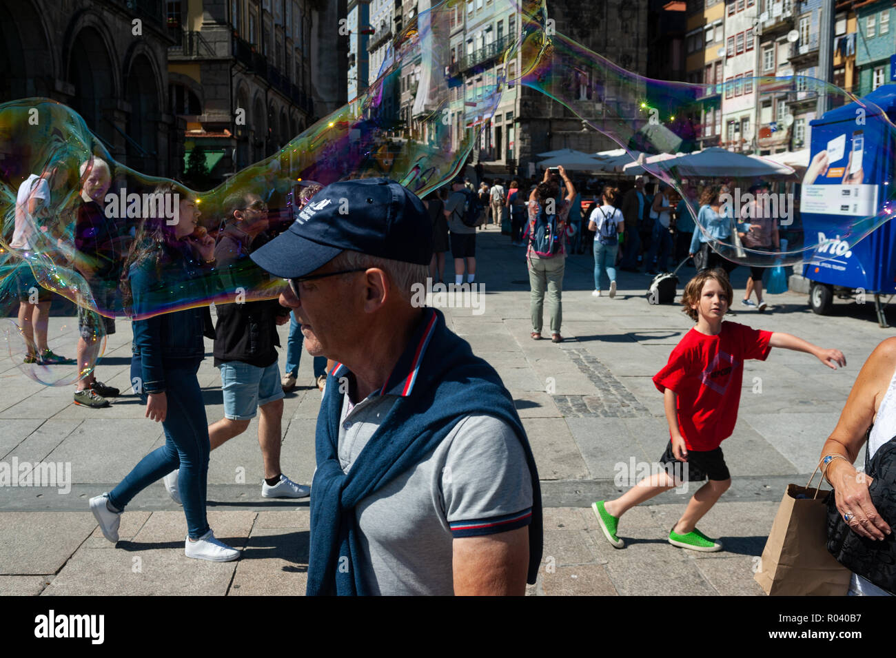 Porto, Portugal, sur la place Ribeira Banque D'Images
