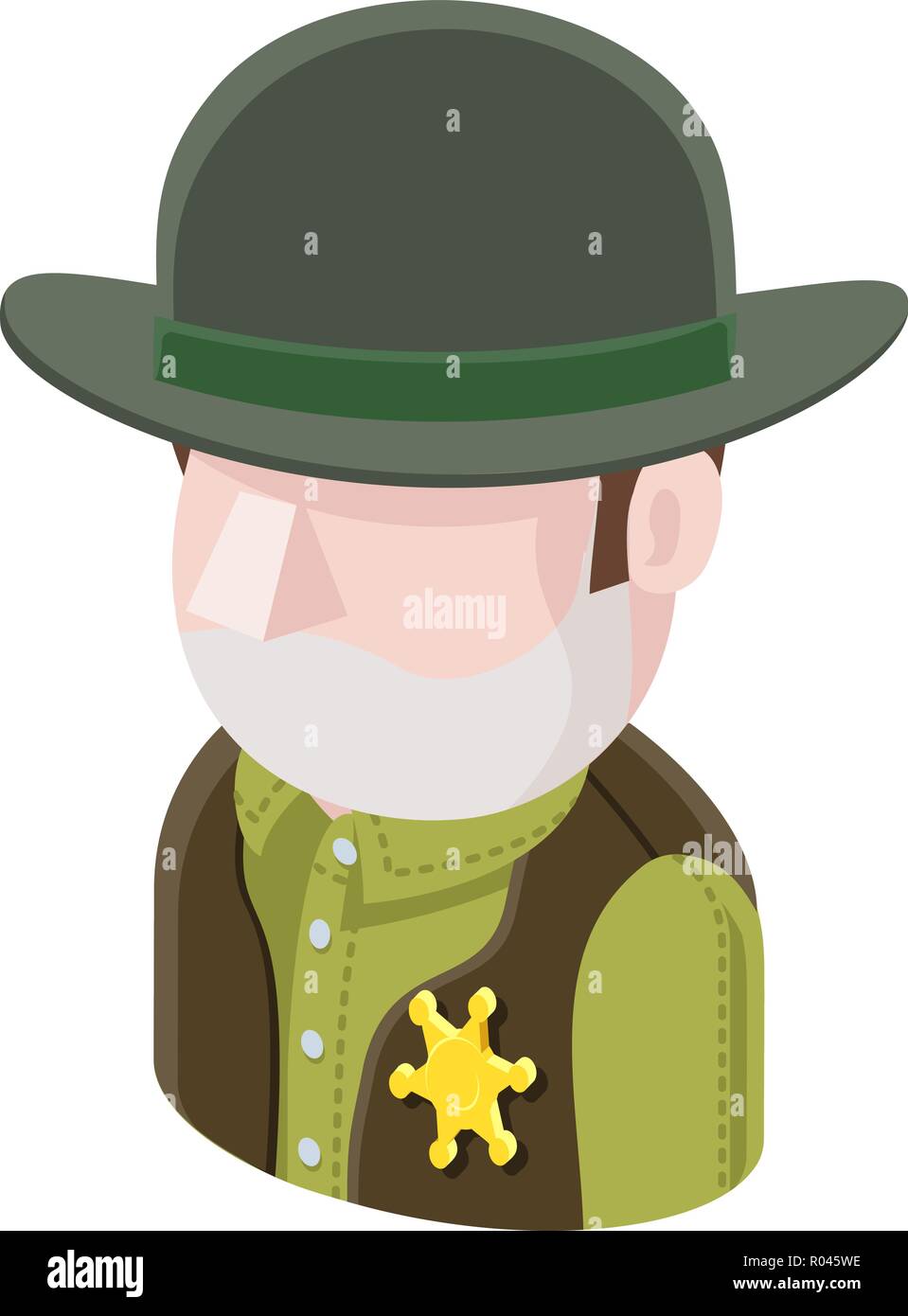 Homme Cowboy Sheriff Icône gens Avatar Illustration de Vecteur