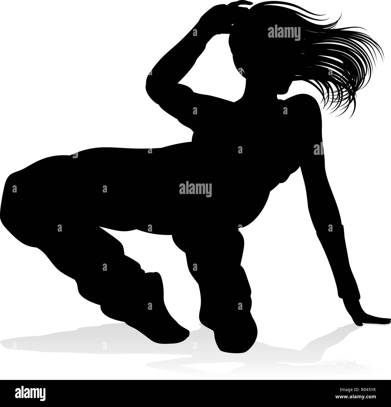 Street Dance Dancer Silhouette Illustration de Vecteur