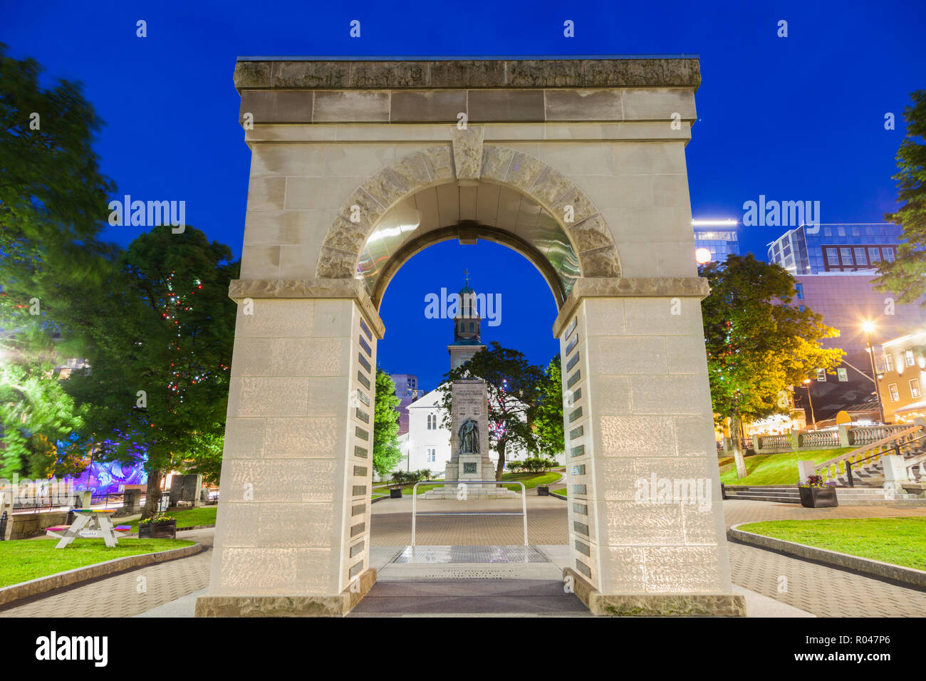 Arch sur Grand Parade Square à Halifax. Halifax, Nouvelle-Écosse, Canada. Banque D'Images