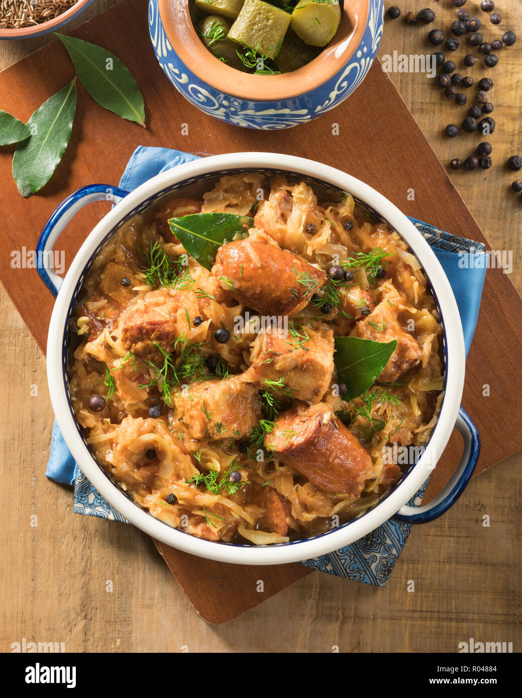 Le Bigos. Ragoût du chasseur. Pologne alimentaire Banque D'Images