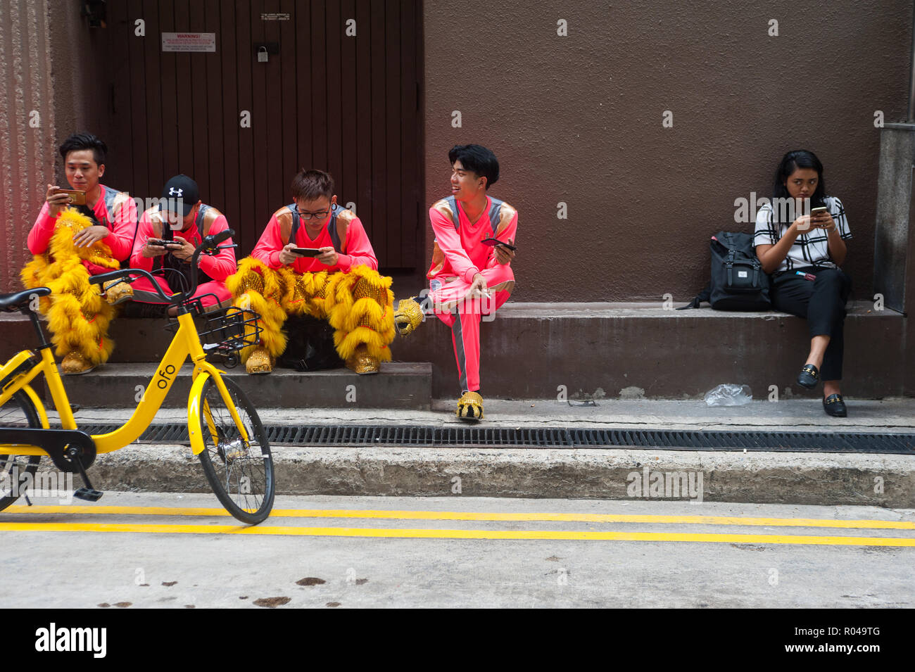 République de Singapour, le groupe de danse du Lion Banque D'Images