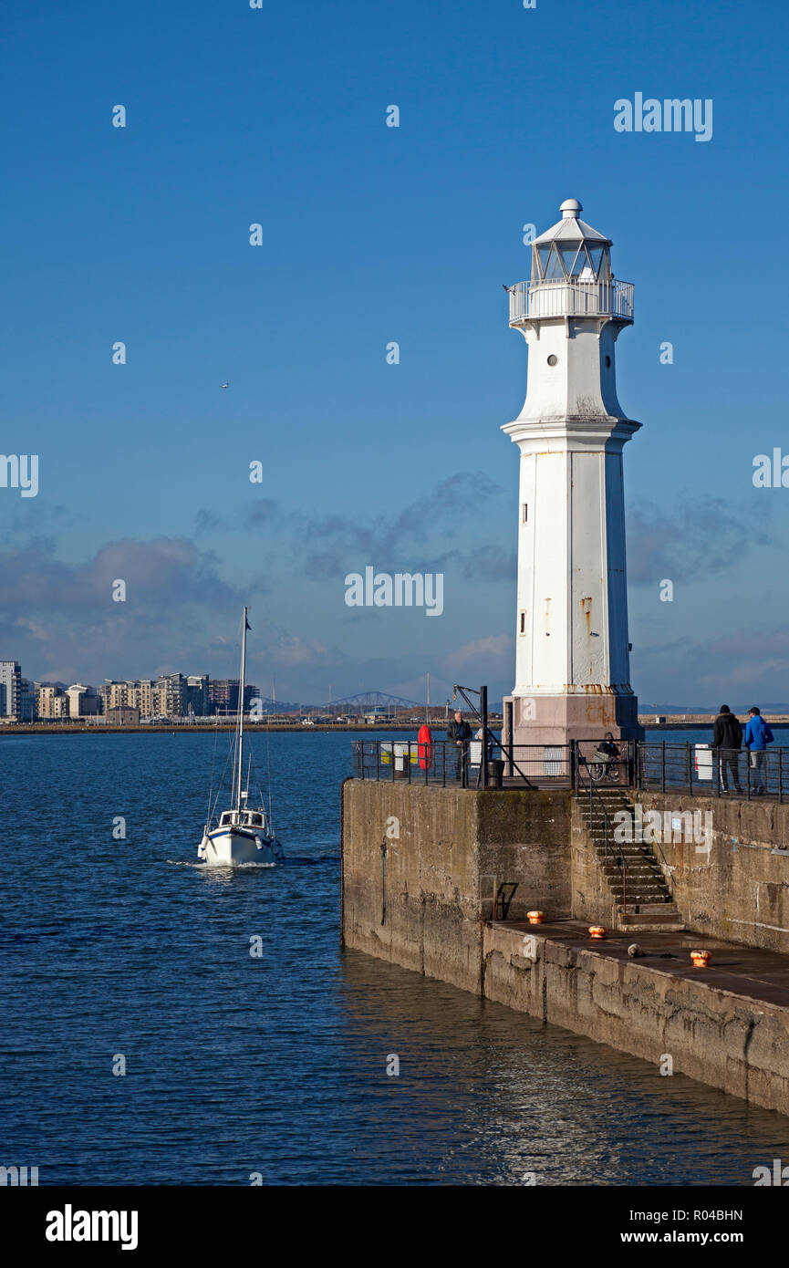 Phare du port de Newhaven, Édimbourg, Écosse, Royaume-Uni Banque D'Images