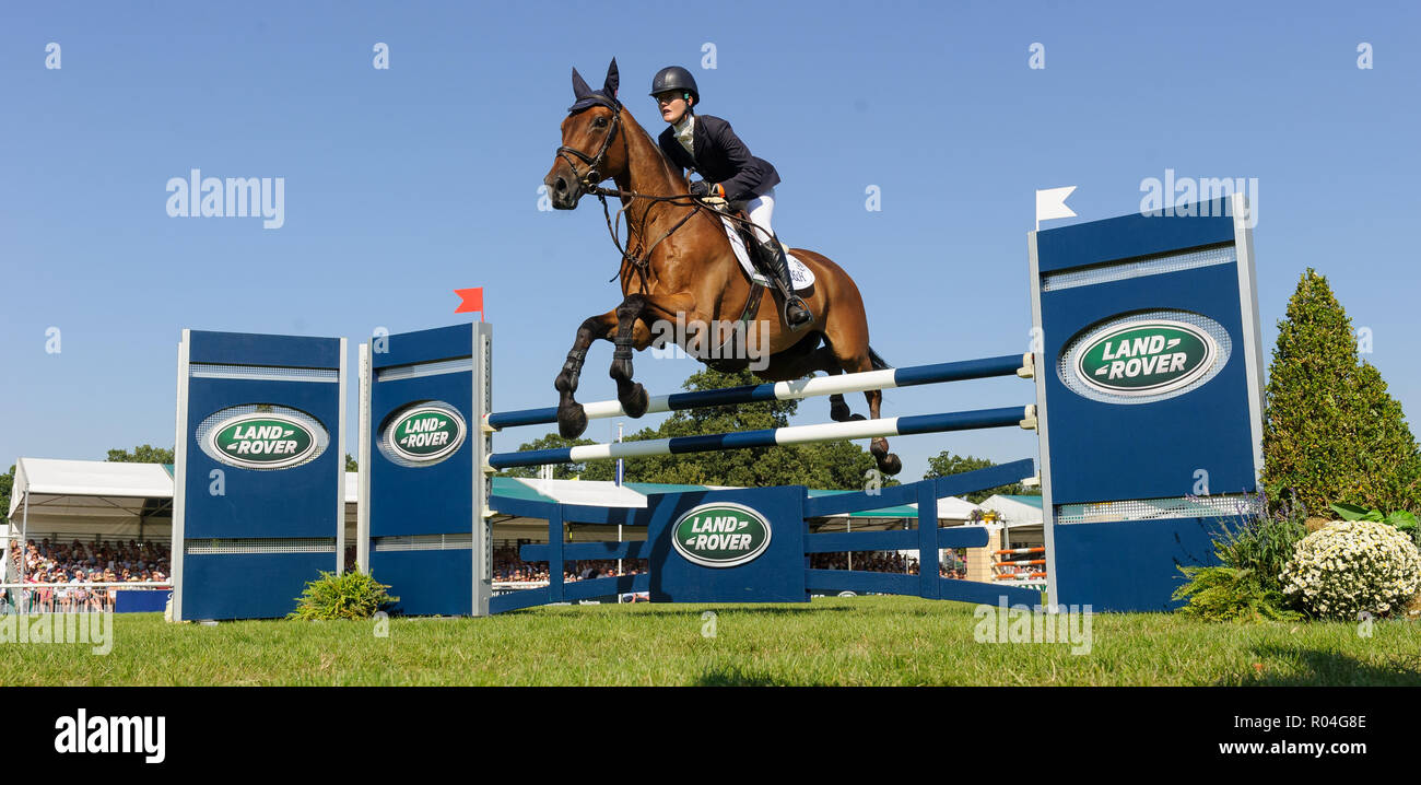 Willa Newton et CHANCE REMARQUE, Land Rover Burghley Horse Trials 2018 Banque D'Images