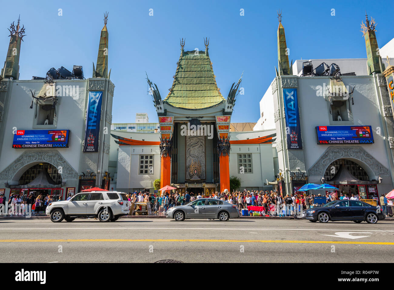 Avis de Grauman's Chinese Theatre sur Hollywood Boulevard, Hollywood, Los Angeles, Californie, États-Unis d'Amérique, Amérique du Nord Banque D'Images
