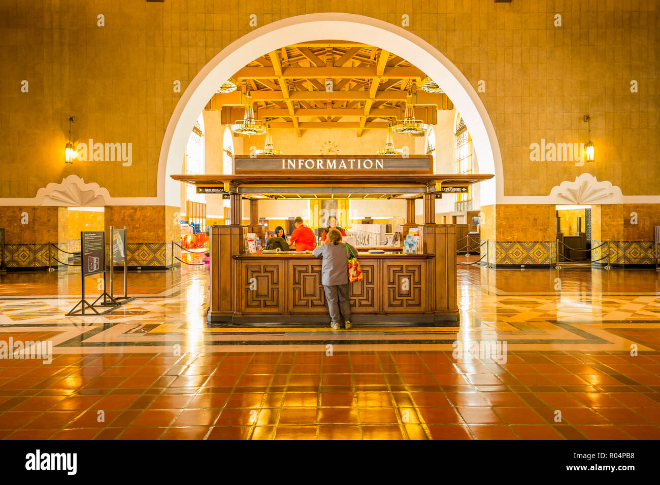 Vue de l'intérieur de la gare Union, Los Angeles, Californie, États-Unis d'Amérique, Amérique du Nord Banque D'Images
