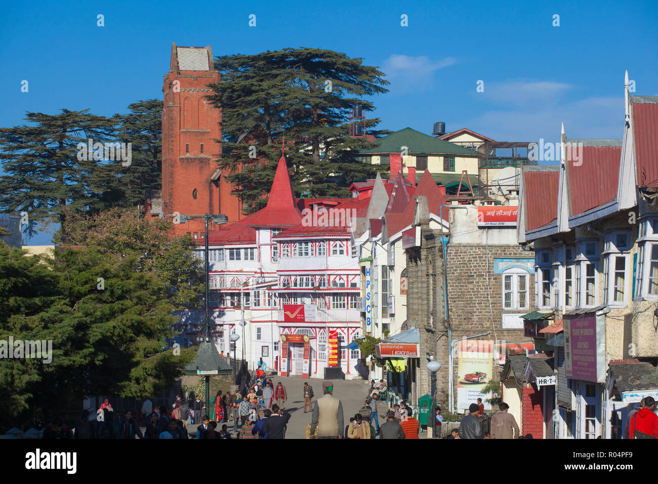 Half-timbered General Post Office, la crête, Simla Shimla (), l'Himachal Pradesh, en Inde, en Asie Banque D'Images