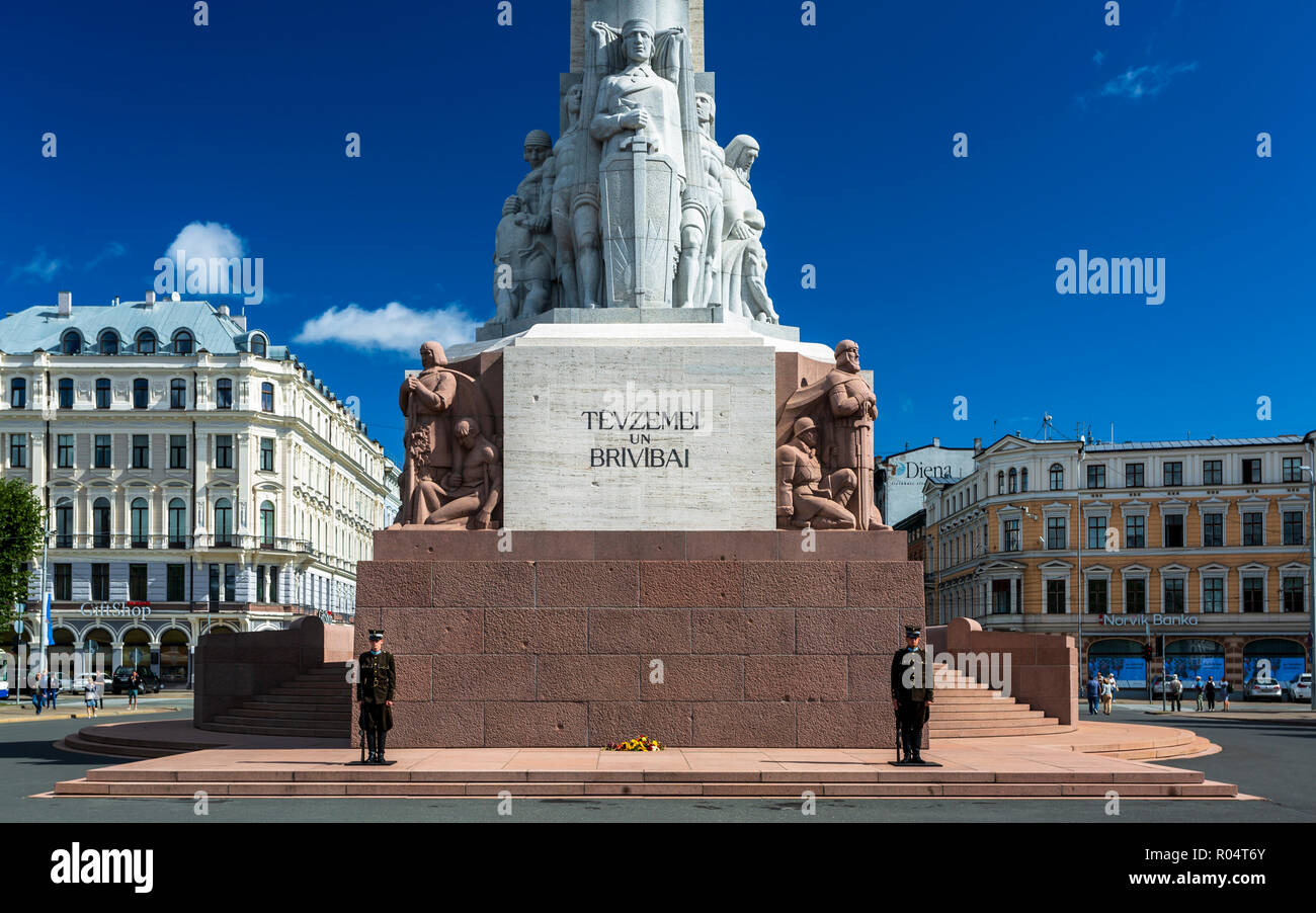 Monument de la liberté, Riga, Lettonie, Pays Baltes, Europe Banque D'Images