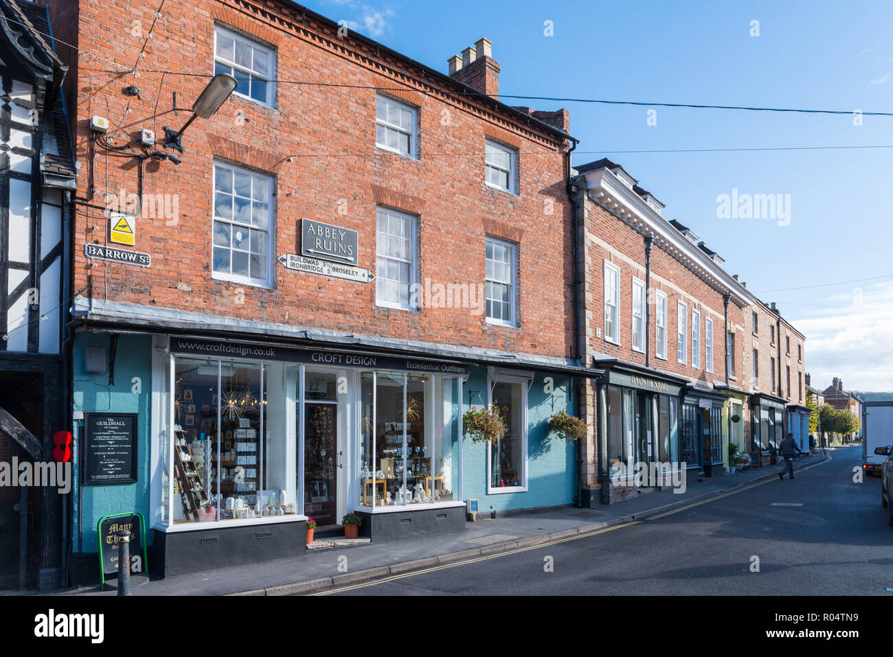 Croft ecclésiastique Conception Outfitters shop à Barrow Street, Much Wenlock, Shropshire, Banque D'Images