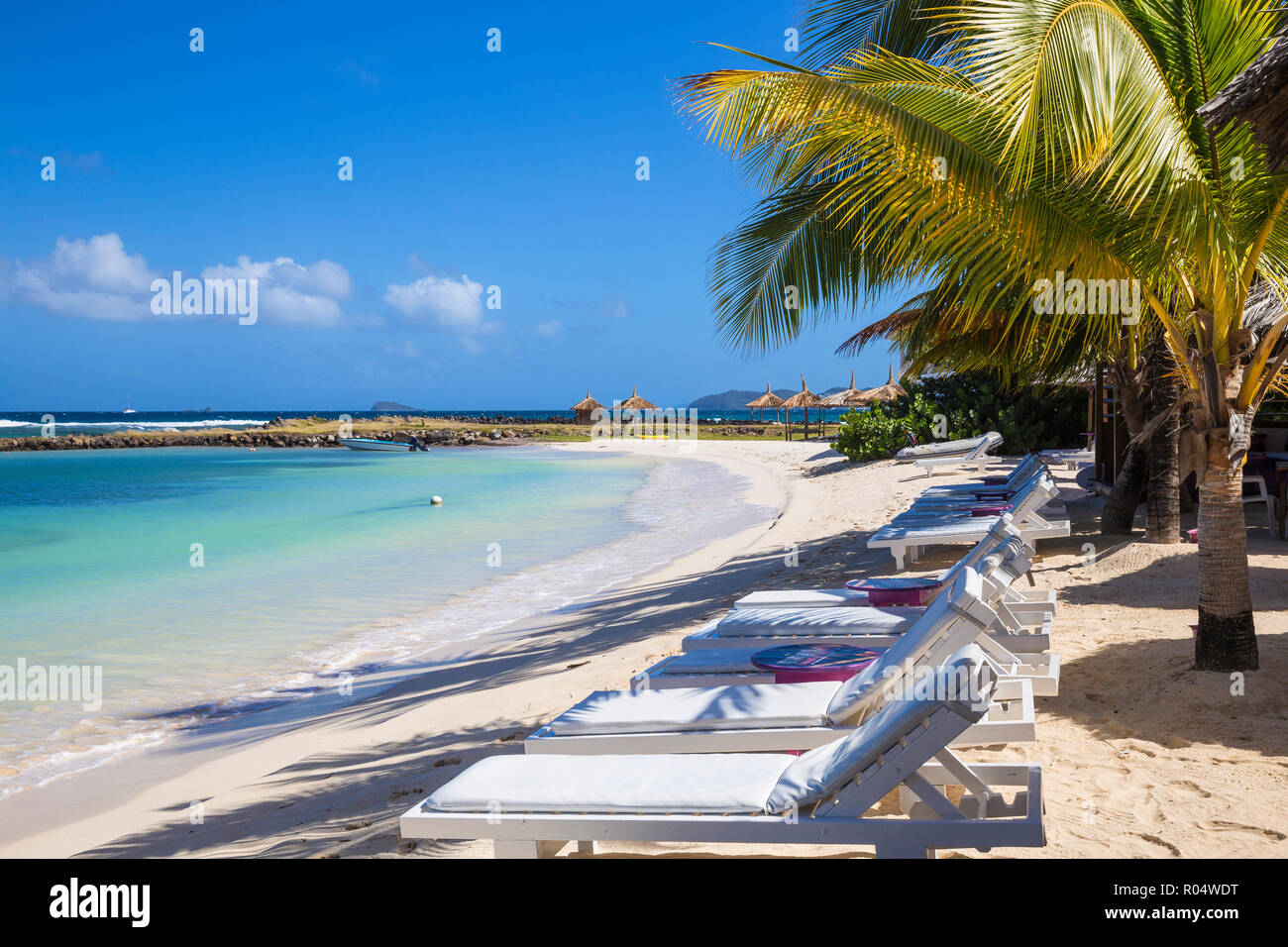 Grande plage des Sables bitumineux à Belmont Bay, Union Island, les Grenadines, Saint Vincent et les Grenadines, Antilles, Caraïbes, Amérique Centrale Banque D'Images