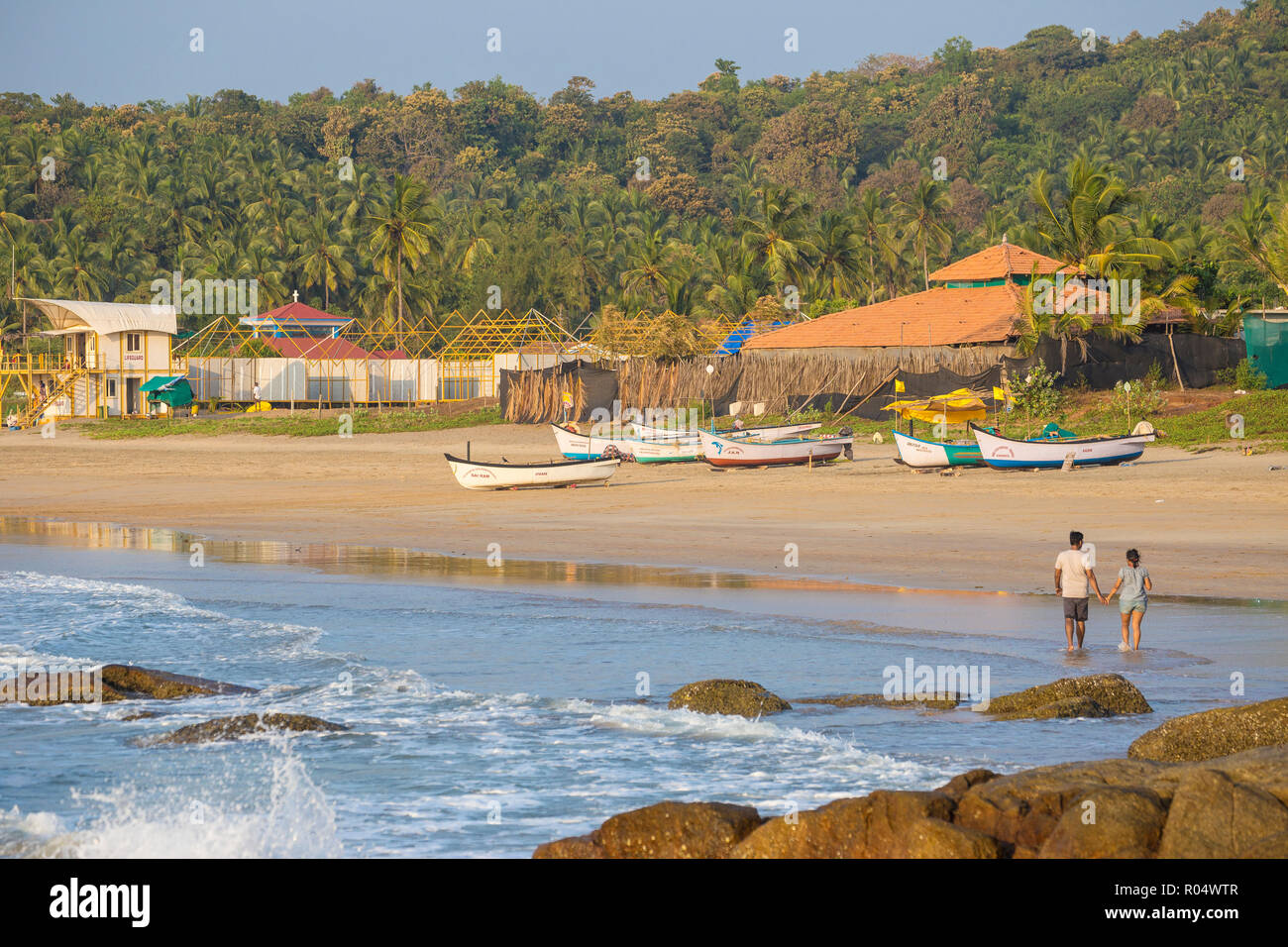 Plage d'Agonda, Goa, Inde, Asie Banque D'Images