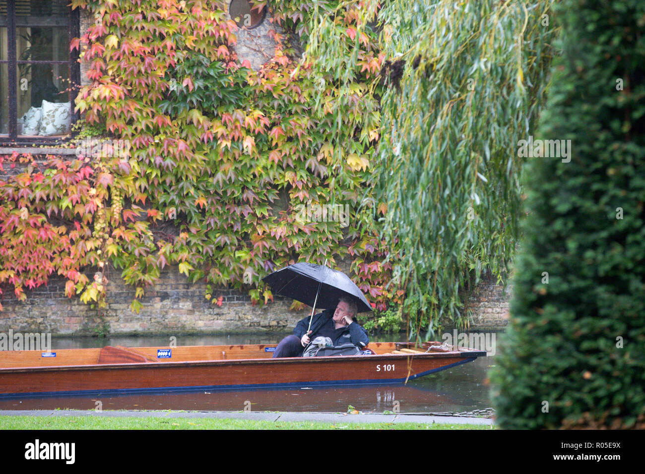 Promenades en barque sur la rivière Cam à Cambridge à l'automne Banque D'Images