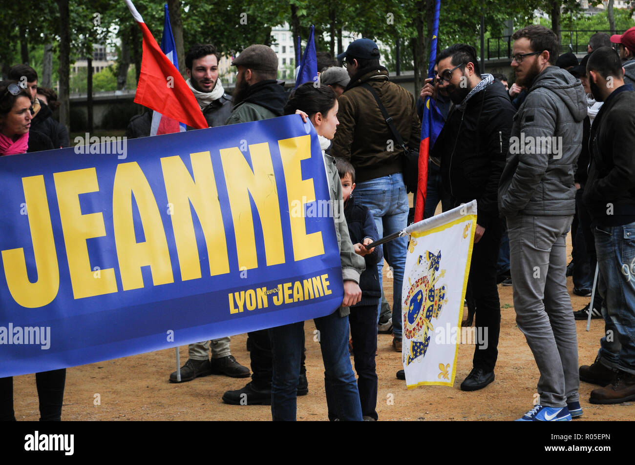 Hommage à Jeanne d'Arc le 1er mai, Lyon, France Banque D'Images