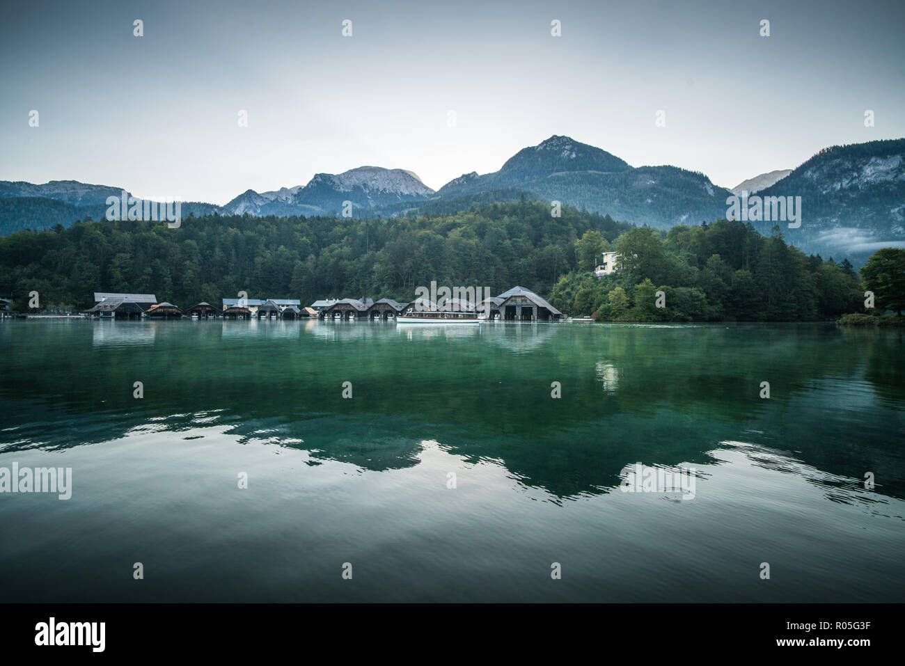 Königssee, le parc national de Berchtesgaden, Allemagne, Europe. Banque D'Images
