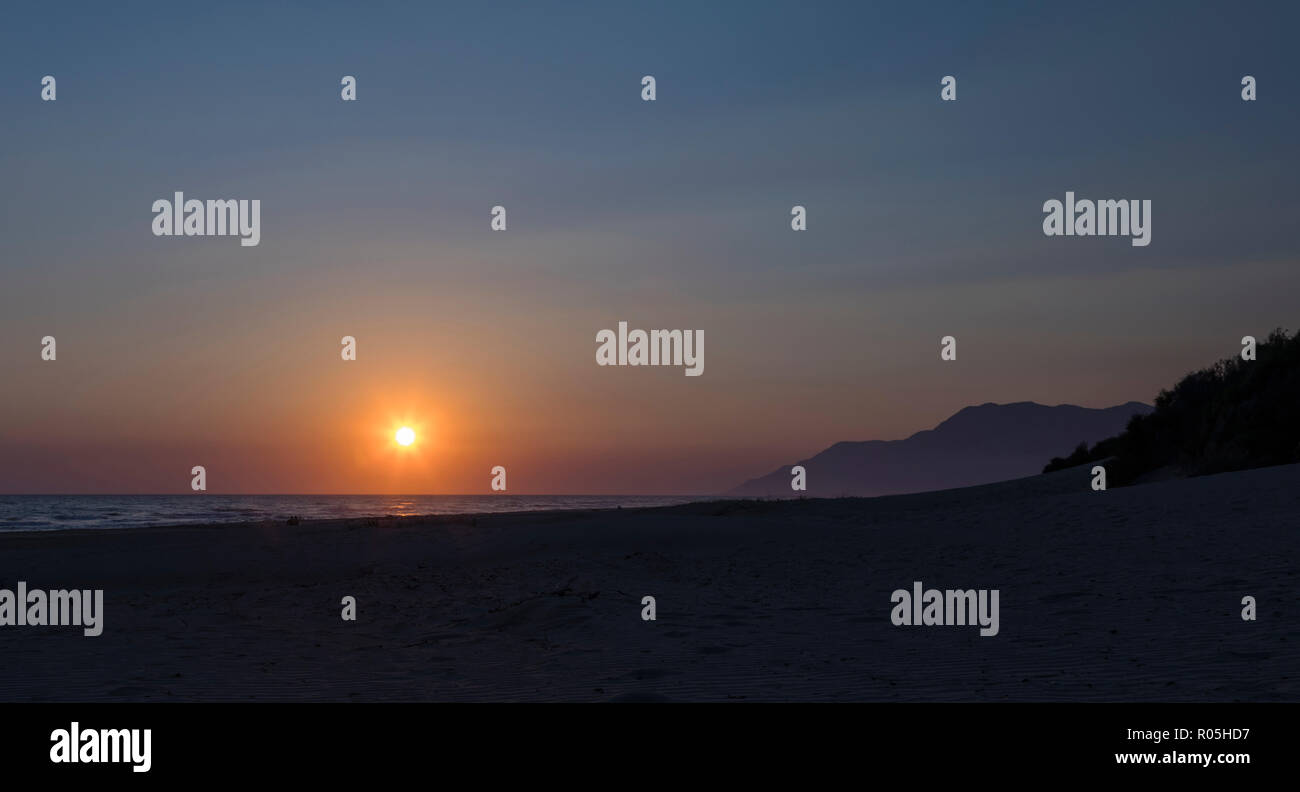 Coucher du soleil à la plage de Patara Turquie Banque D'Images