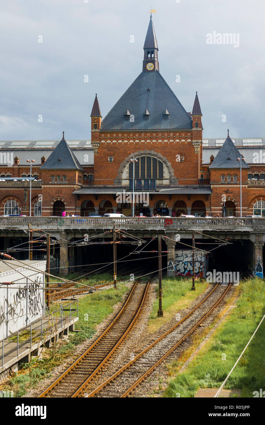 La gare centrale de Copenhague, capitale du Danemark Banque D'Images