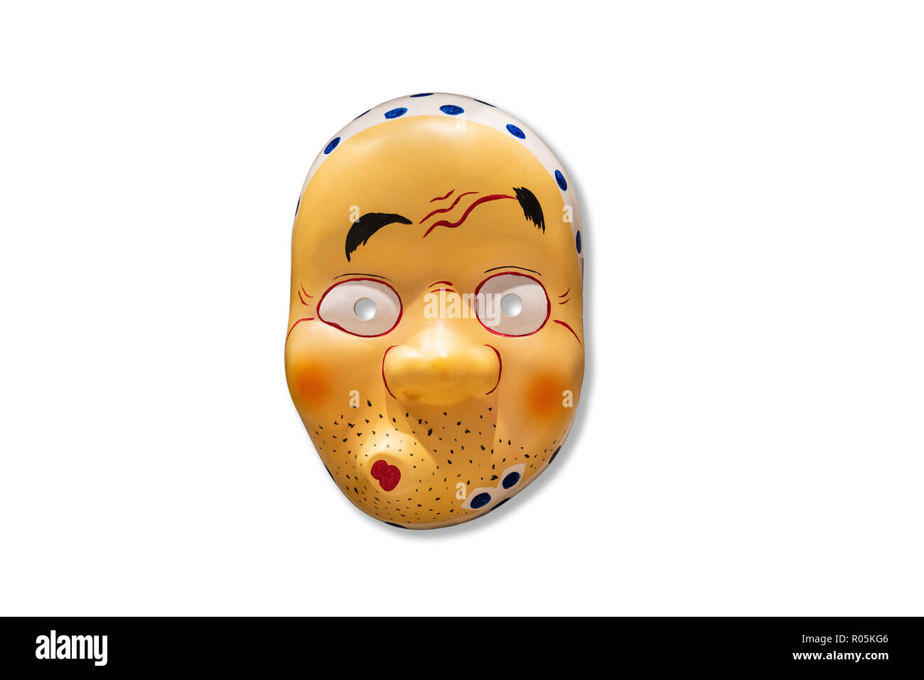 Masque Masque Kabuki japonais traditionnels sur fond blanc. des maquettes pour l'art. Banque D'Images