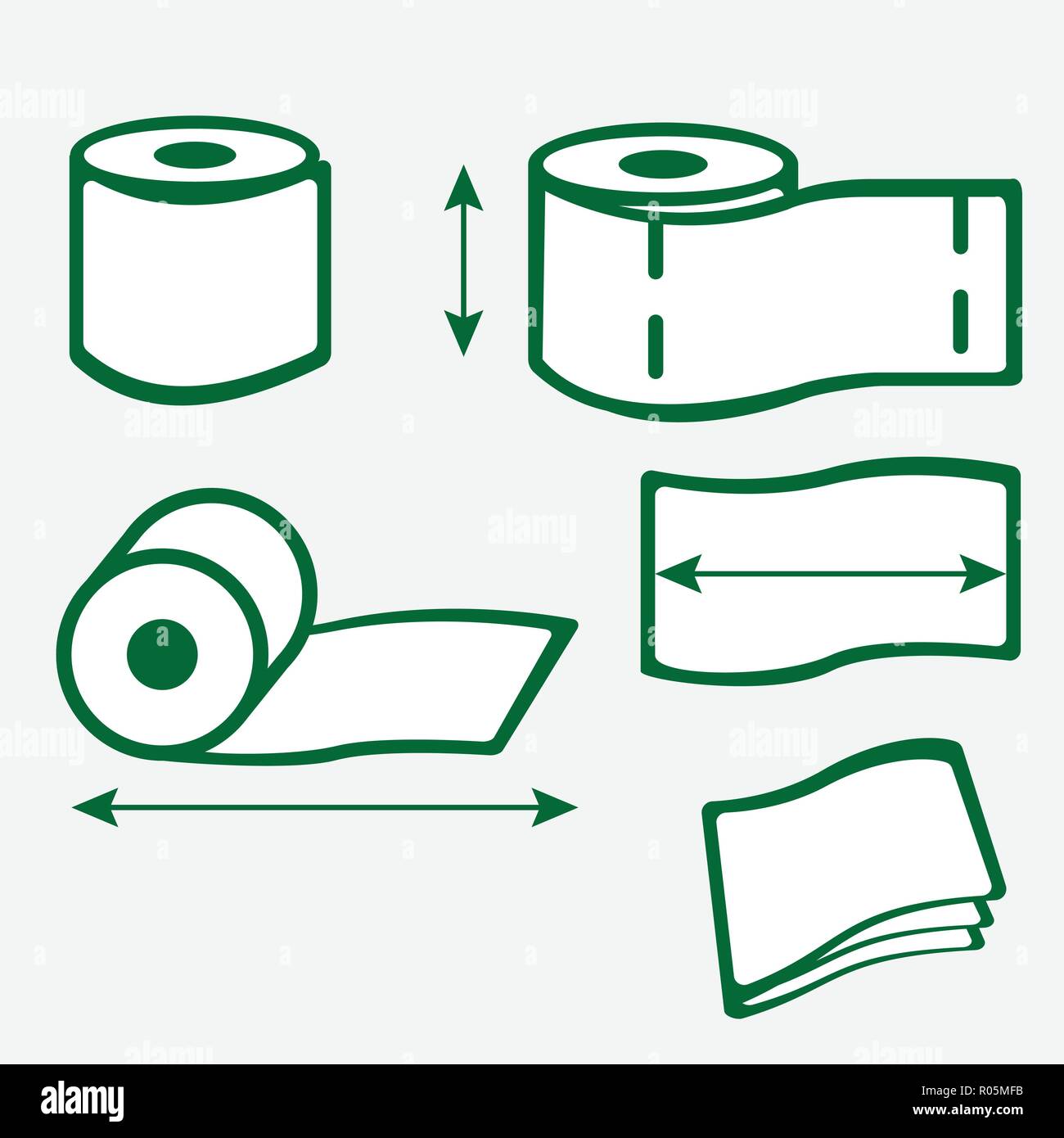 Rouleau de papier toilette avec des flèches des icônes Illustration de Vecteur
