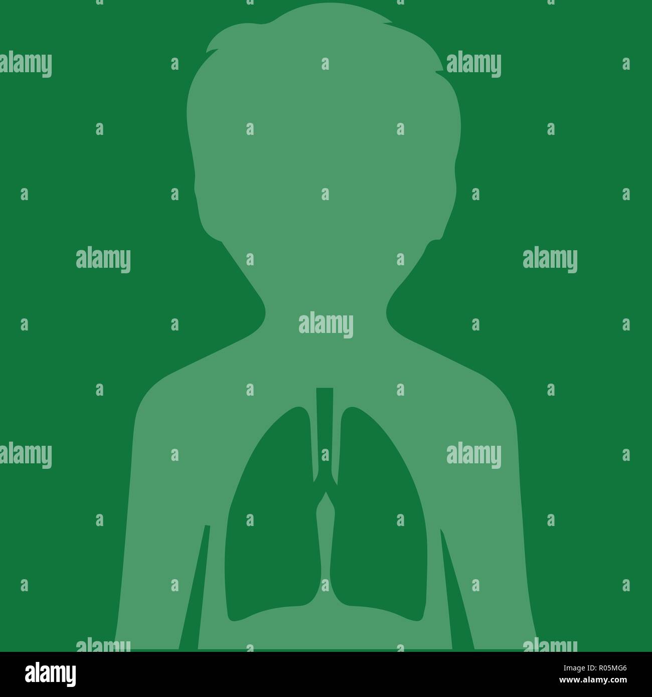 Les poumons dans l'anatomie du corps, vecteur conceptuel de childs Illustration de Vecteur