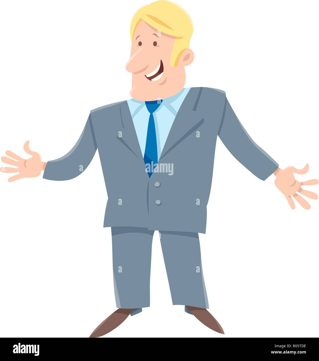 Cartoon Illustration de l'homme drôle ou caractère d'affaires Manager Illustration de Vecteur