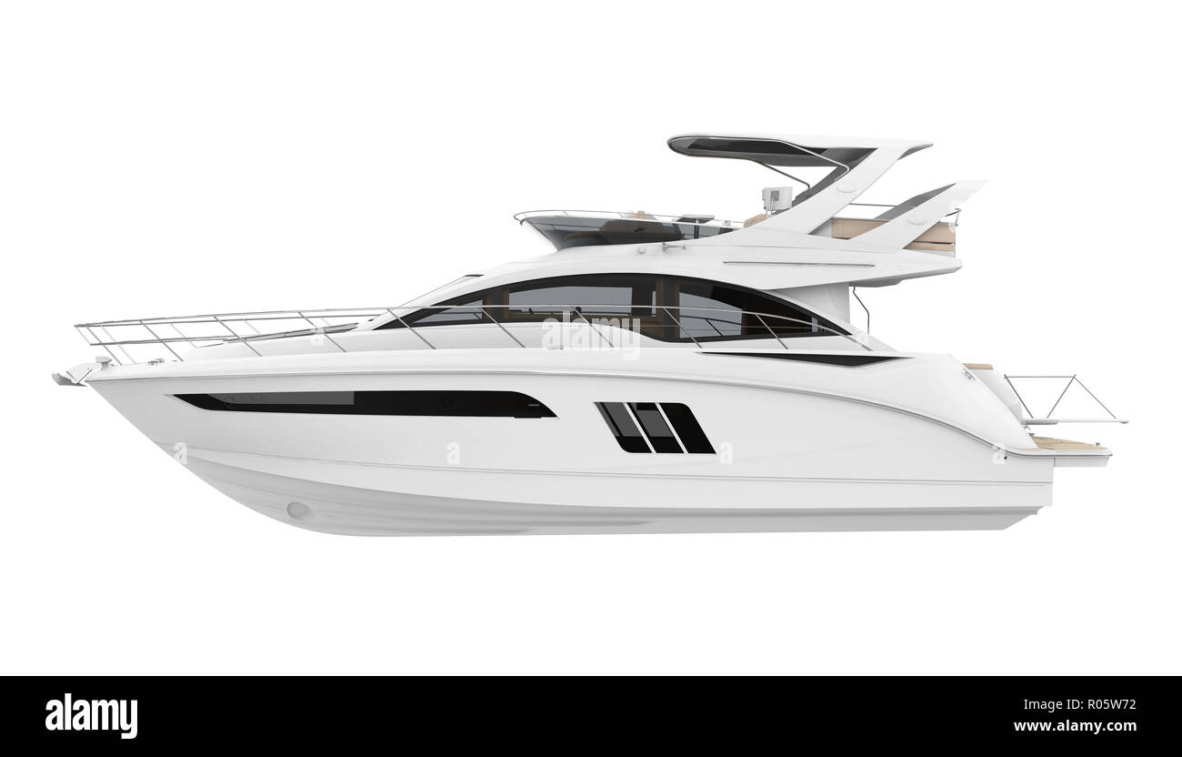 Yacht de plaisance blanc isolé Banque D'Images