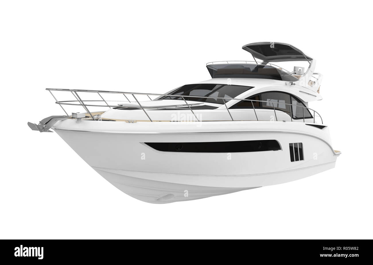 Yacht de plaisance blanc isolé Banque D'Images