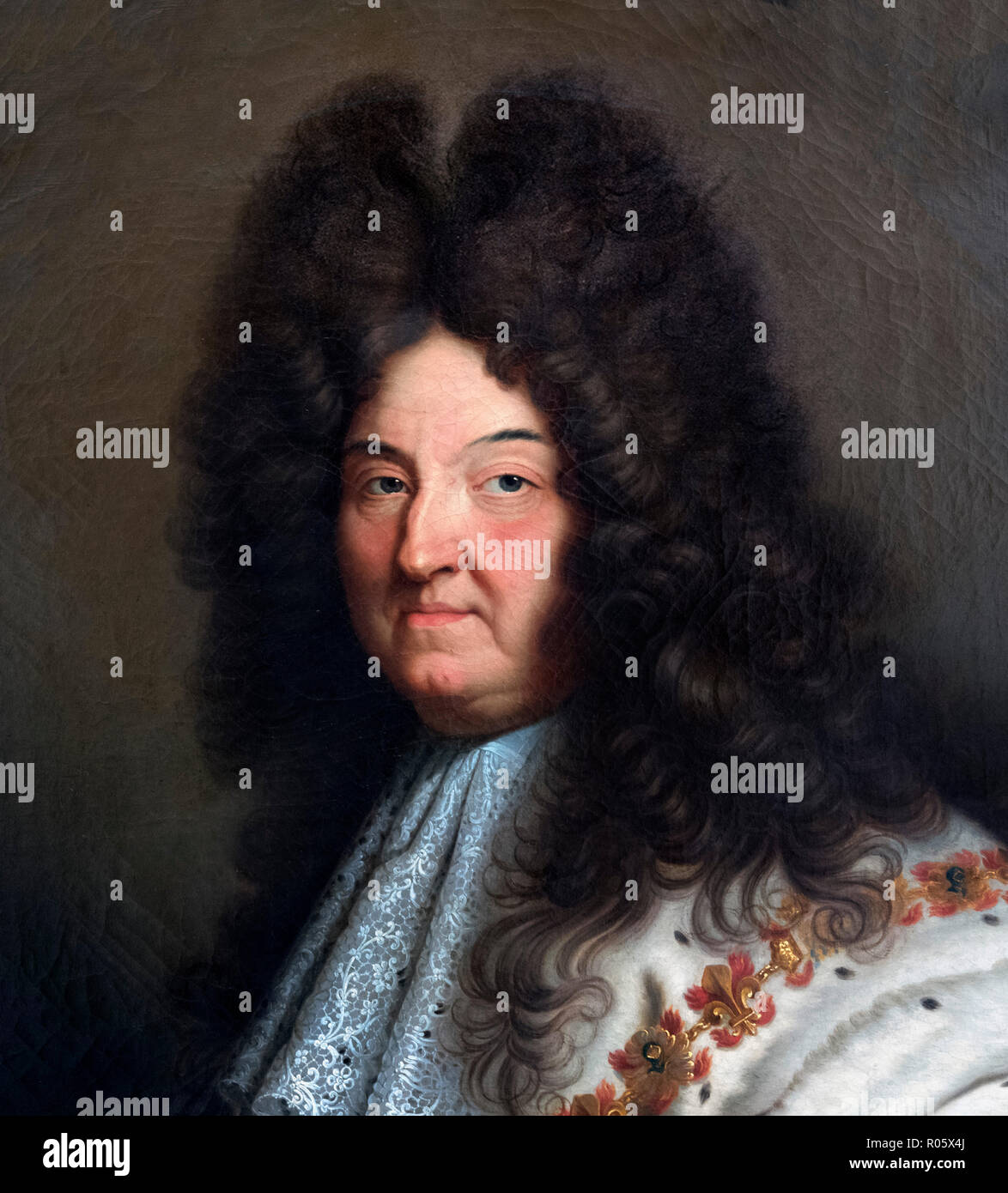 Louis XIV. Portrait du roi Louis XIV de France (1638-1715), après Hyacinthe Rigaud, huile sur toile Banque D'Images