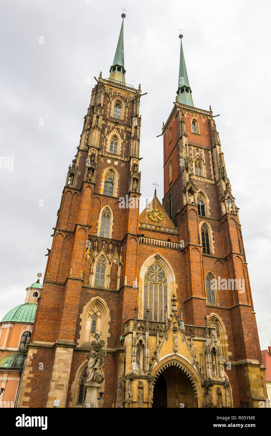 Cathédrale de Saint Jean Baptiste à Wroclaw, Pologne Banque D'Images