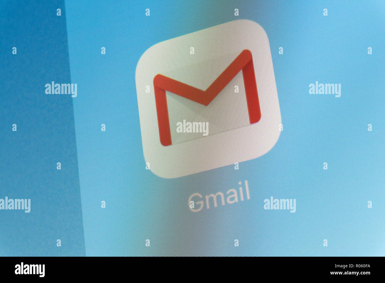 Gmail App sur l'écran du téléphone cellulaire Banque D'Images