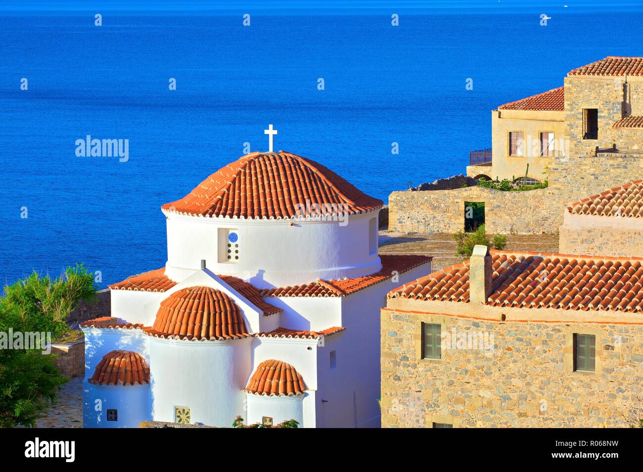 Panaghia Chrisaffitisa, Monemvasia, Laconie, Péloponnèse, Grèce, Europe Banque D'Images