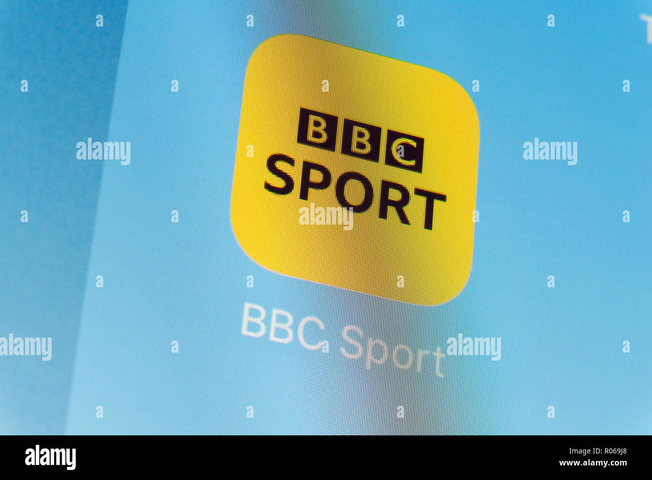 BBC Sport App sur l'écran du téléphone cellulaire Banque D'Images