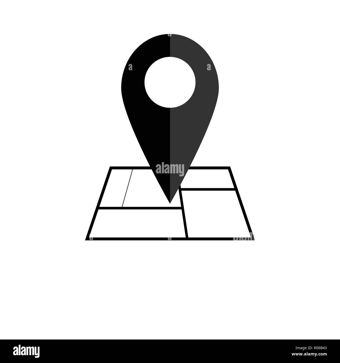 Site l'icône du pointeur. Symbole de position GPS. Modèle plat. Vektor illustration. Illustration de Vecteur