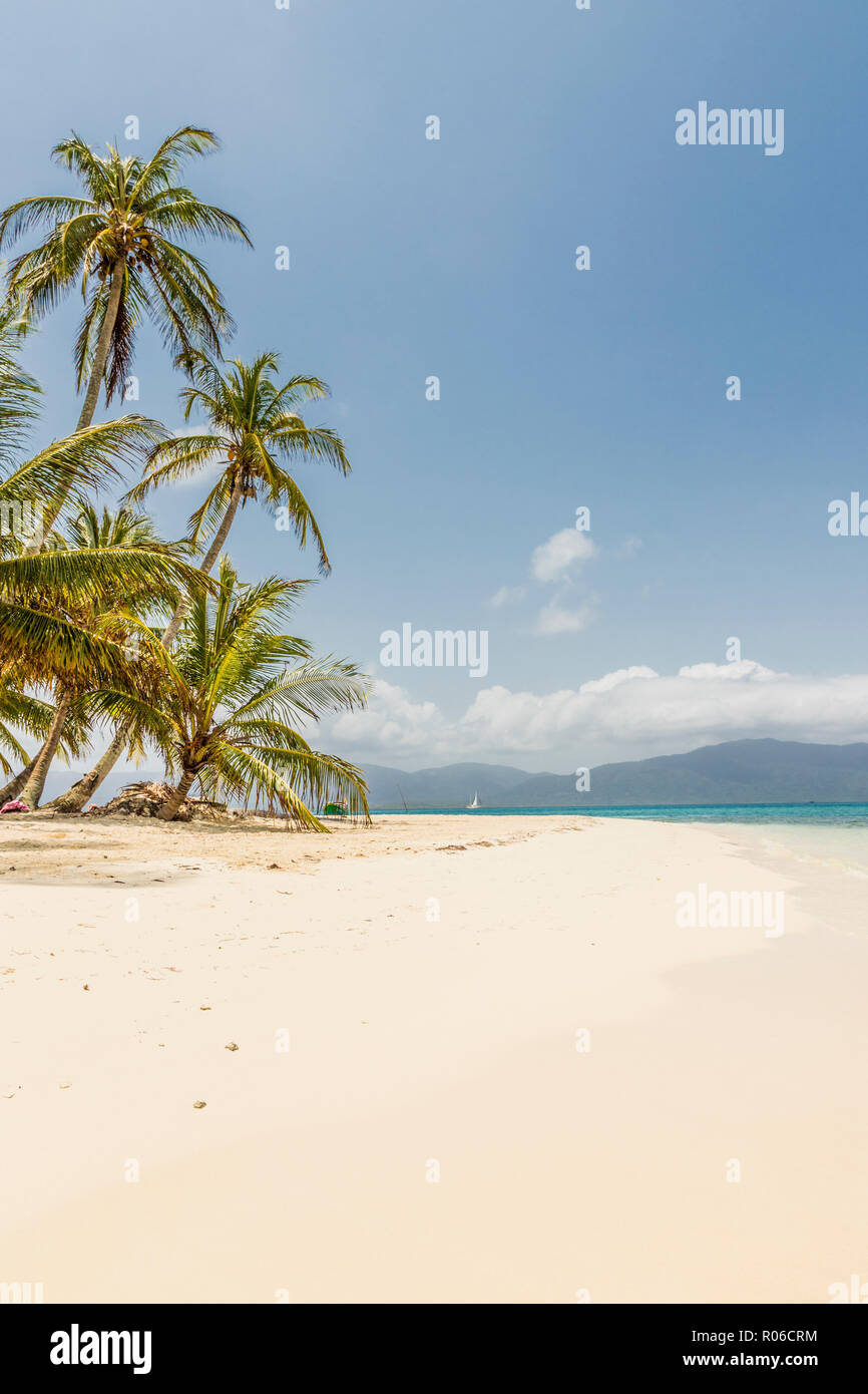 La magnifique île Pelicano dans les îles San Blas, Kuna Yala, Panama, Amérique Centrale Banque D'Images