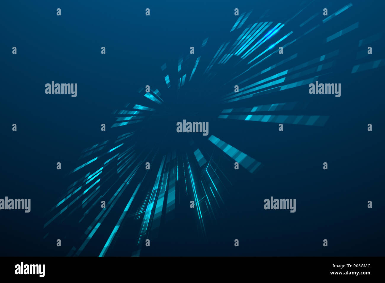 Blue émane et l'arrière-plan tech Banque D'Images