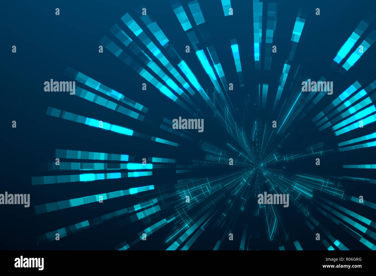 Blue émane et l'arrière-plan tech Banque D'Images