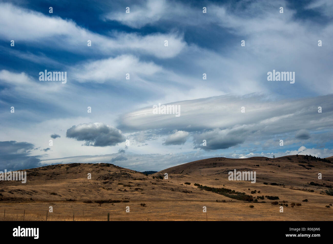 Terre ouverte et Big Sky au Montana, USA Banque D'Images