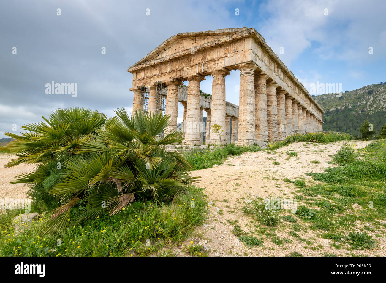 Temple dorique de Ségeste, en Sicile, Italie Banque D'Images