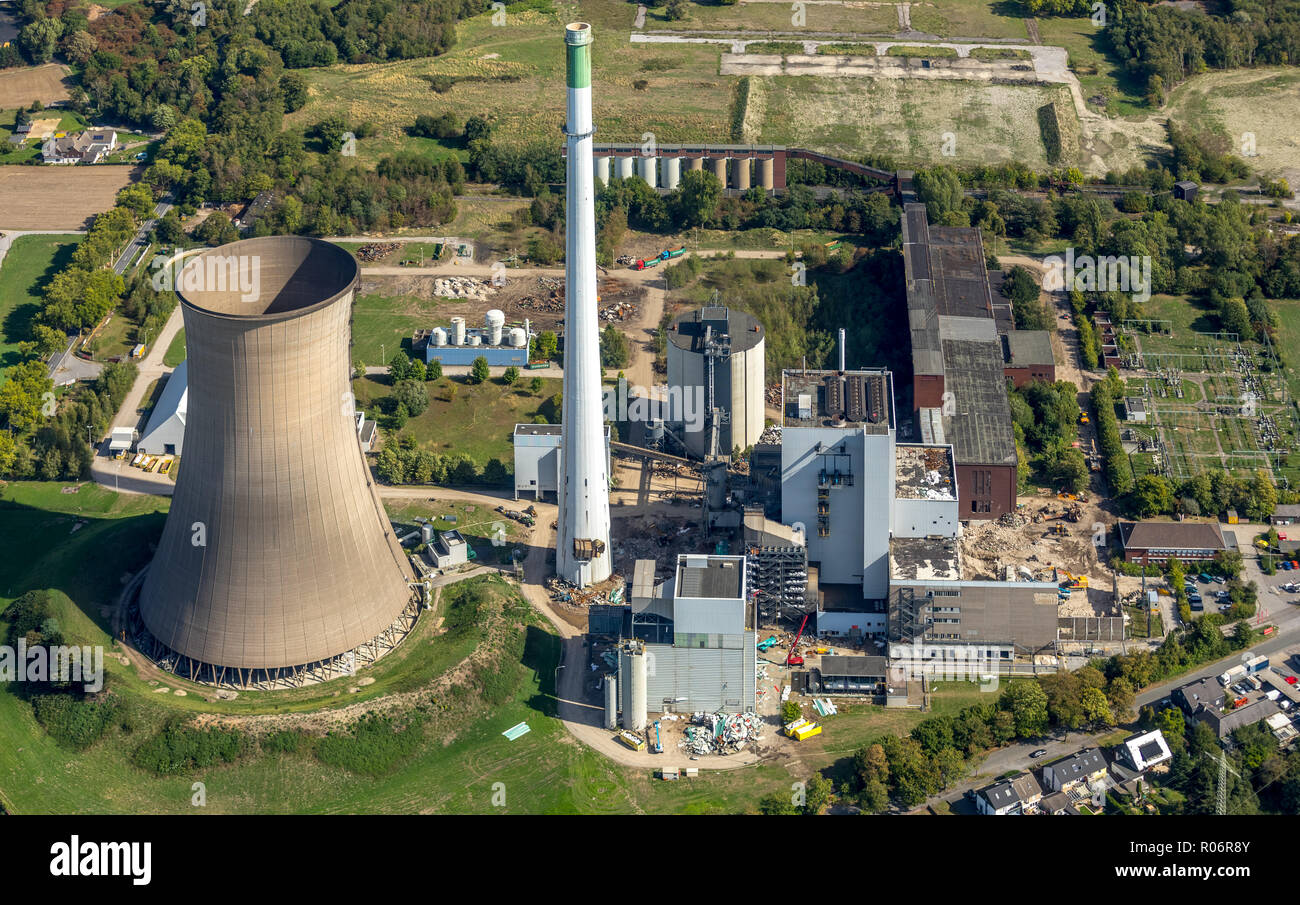 Photographie aérienne, EON, démolition prévue power plant Knepper, centrale à charbon, Deininghausen, Dortmund, Ruhr, Rhénanie du Nord-Westphalie, Germ Banque D'Images