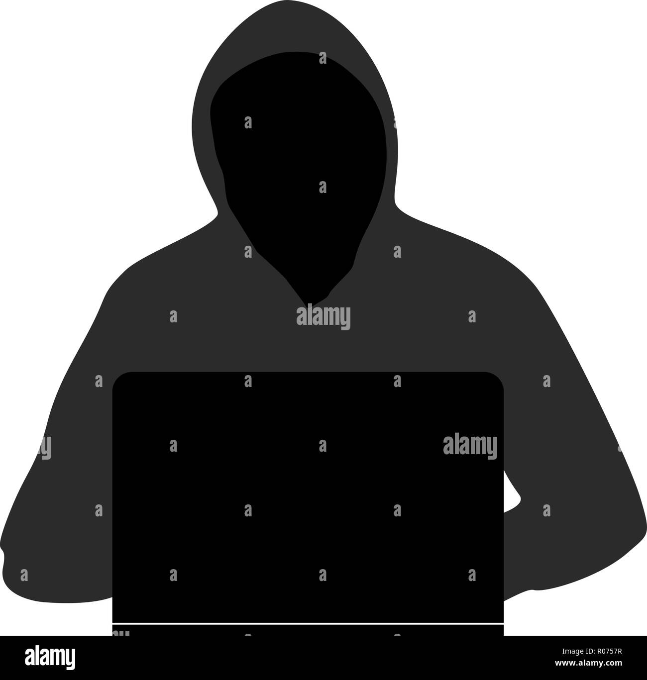 Hacker à l'aide de l'Internet, réseau social compte, le vol de données. Darknet Vector Illustration de Vecteur